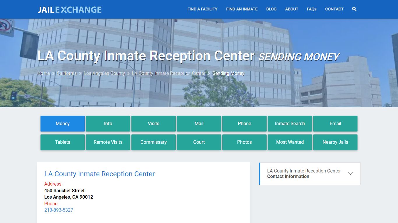 LA County Inmate Reception Center Sending Money - Jail Exchange